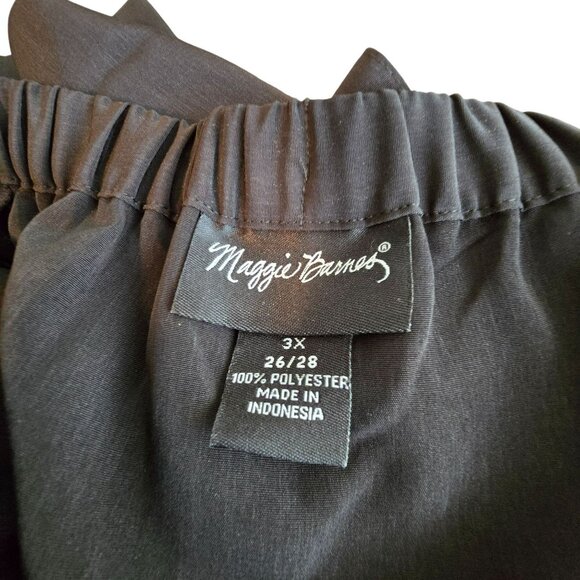 Maggie Barnes Black Maxi Skirt 3X 26/28 Elastic Waist 100% Polyester JJ4082 - Picture 5 of 5